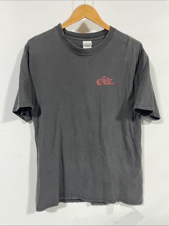 Vintage Other - Vintage thunder mountain Black Short Sleeve Tee with Small Red Chest Graphic